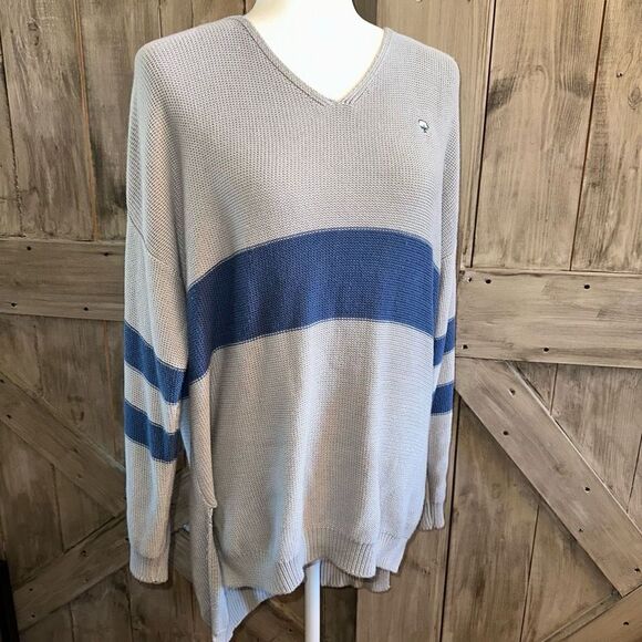 Southern Shirt Cotton Sweater V Neck - Picture 1 of 7